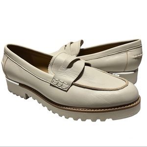 Franco Sarto leather loafers light beige•cream womens Sz.7.5